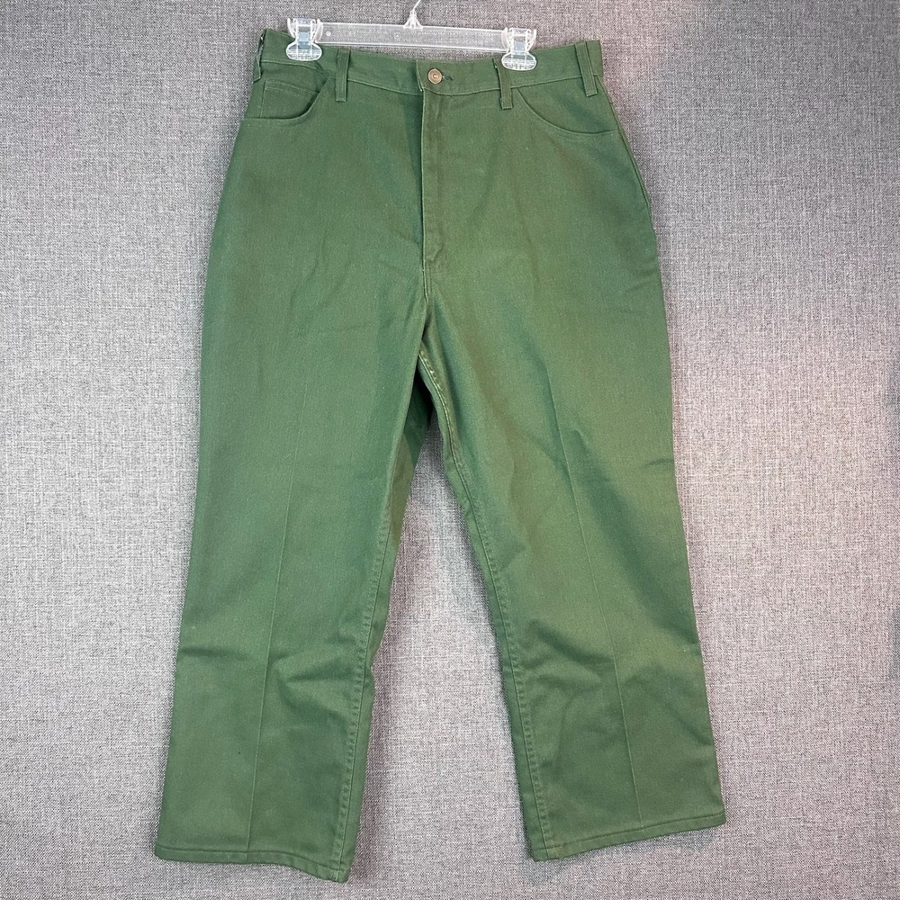 Vintage Green‎ Wide Leg Trousers High Waisted Casual Pants Women's Size 16
